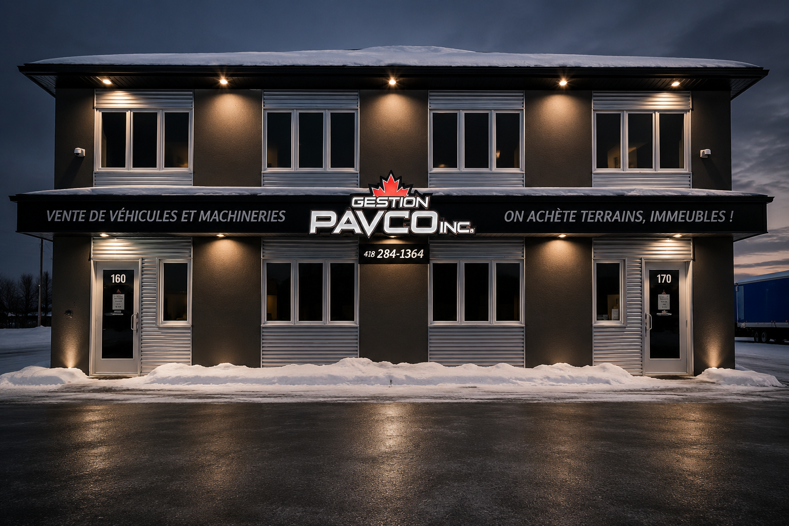 Bâtisse officielle de Gestion Pavco Inc. à Pont-Rouge